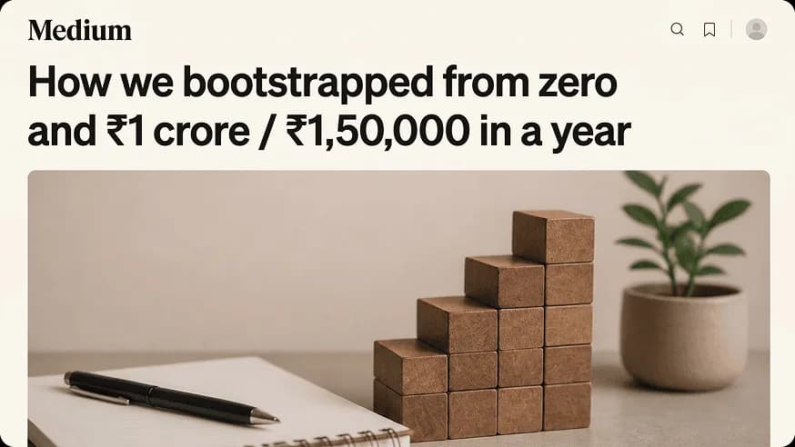 Medium article featuring Red Baton's journey from zero to ₹1 crore in a year