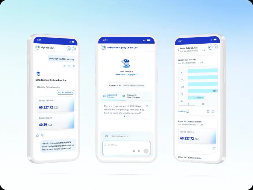 Mobile application screens demonstrating user-friendly product design and interactions