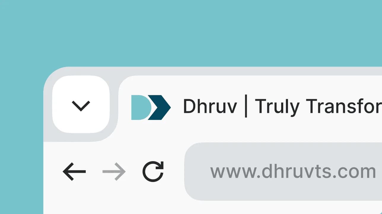 Dhruv Technology Solutions branded communication design featuring the Truly Transformative identity