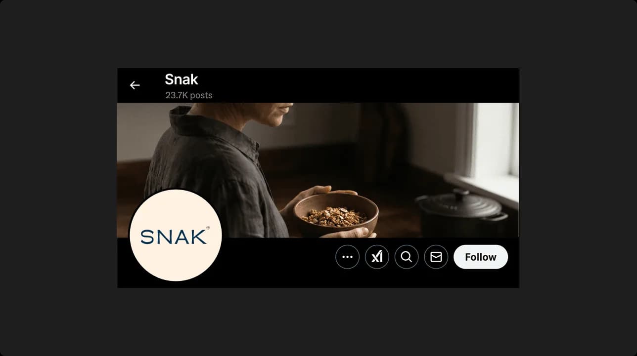 SNAK brand identity presentation featuring granola packaging and cohesive visual design applications