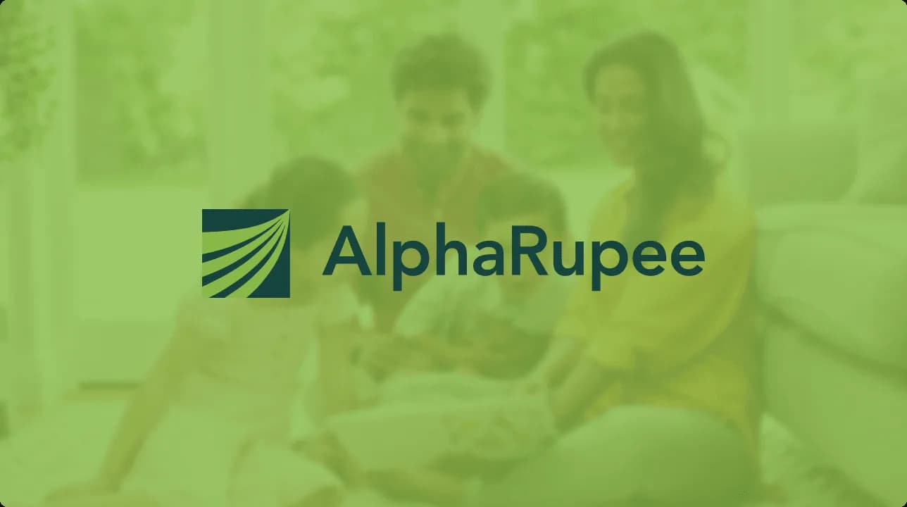 AlphaRupee financial planning brand identity featuring digital wealth management and investment visuals