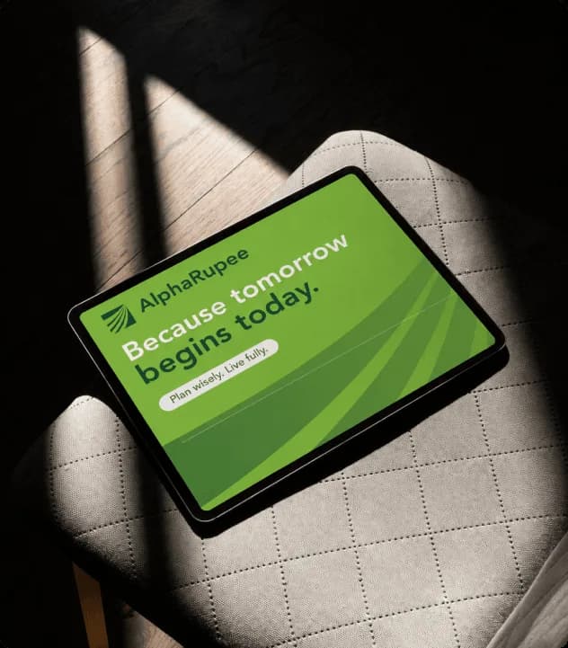 AlphaRupee brand communication showcasing accessible investment planning and financial guidance