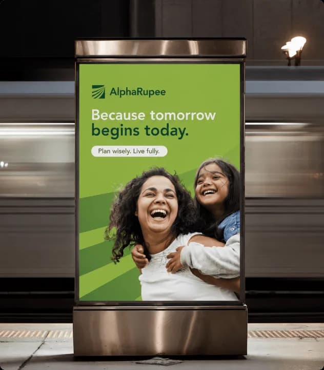 AlphaRupee marketing visual highlighting smart investing and goal-oriented financial planning