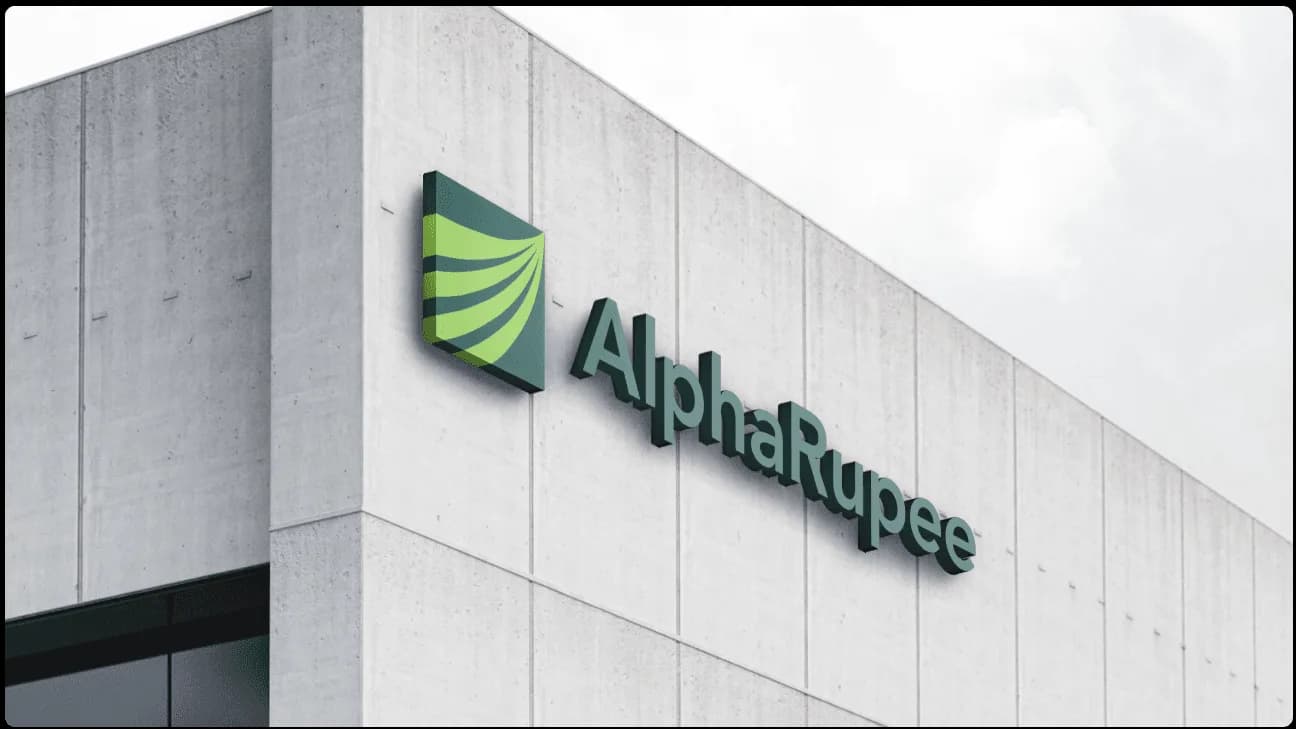 AlphaRupee financial brand experience combining digital investment guidance with modern visual design