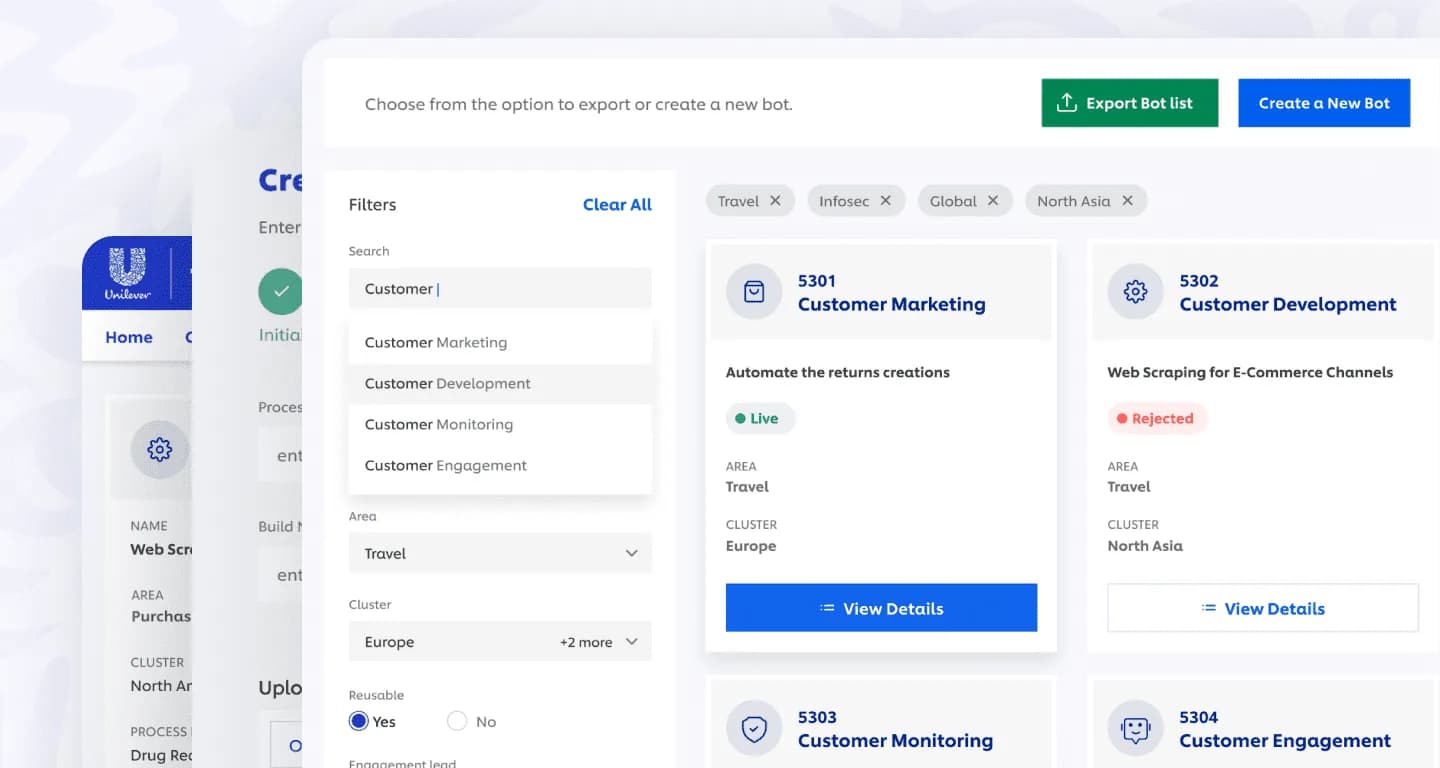 Bot Store interface helping users choose the right chatbot or automation solution